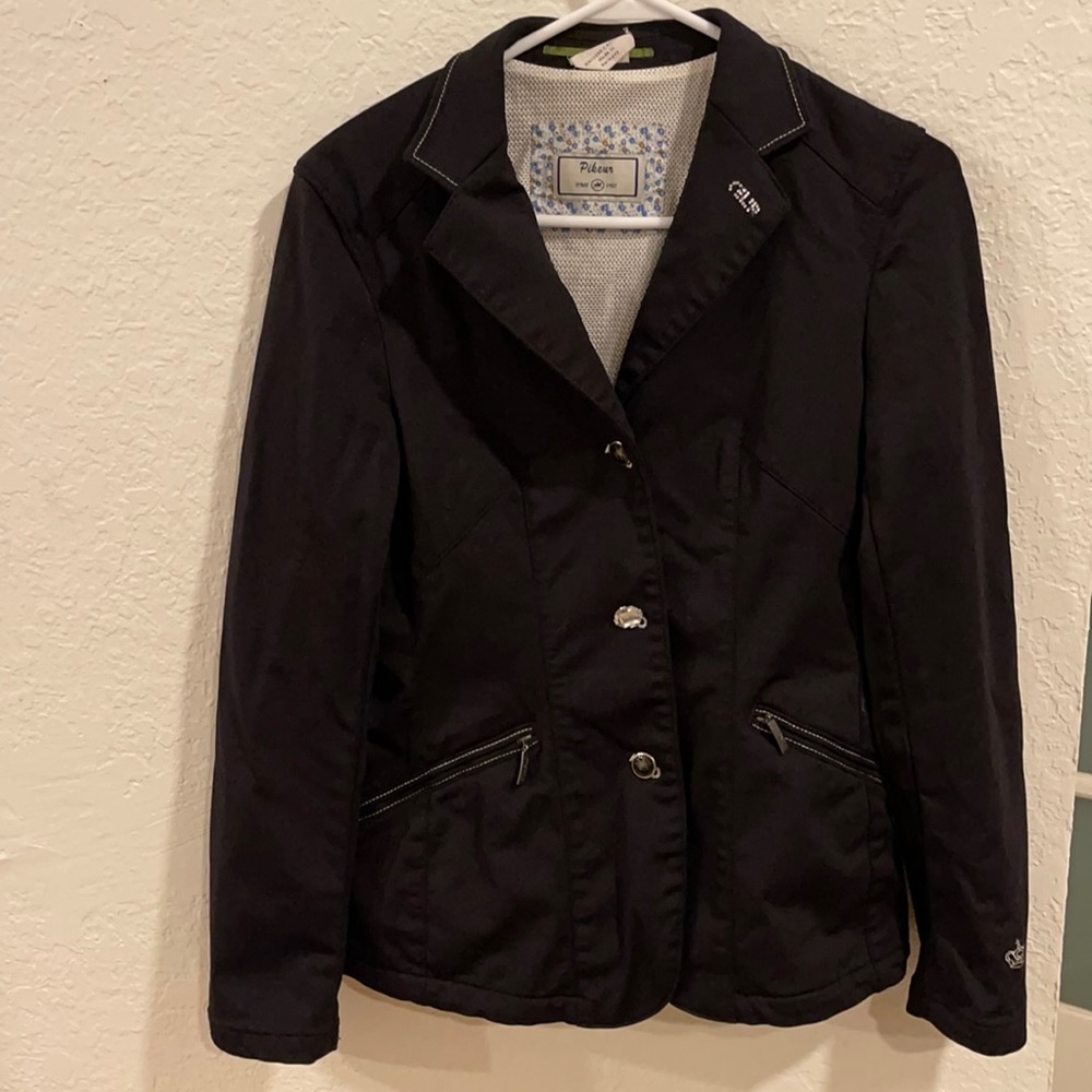 Black Pikeur Three-button Show Jacket/Blazer Sz S